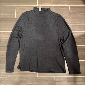 J. Crew NWT Frilled Ribbed Mock Neck Long Sleeve Shirt